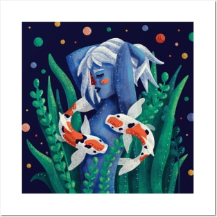 Koi Mermaid Posters and Art